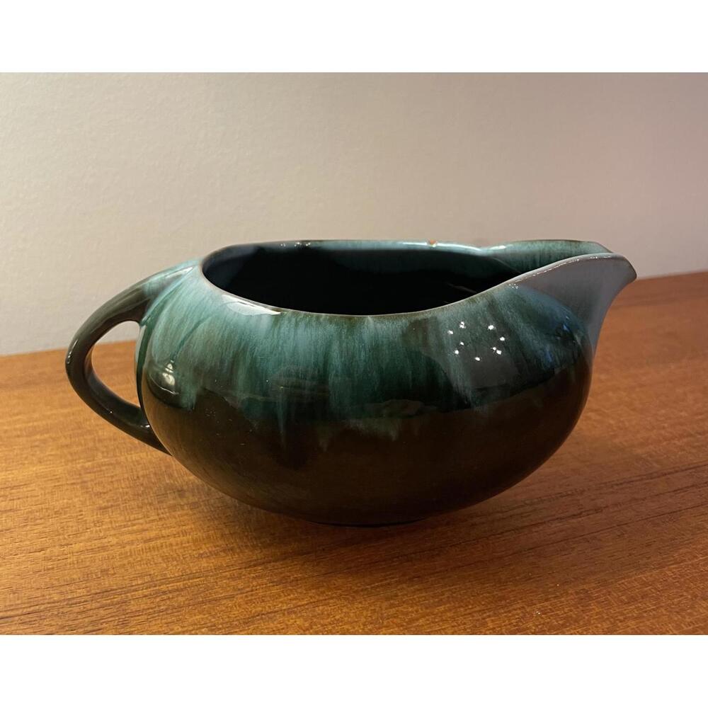 Vintage Blue Mountain Pottery Green Drip Glaze Creamer | Canada